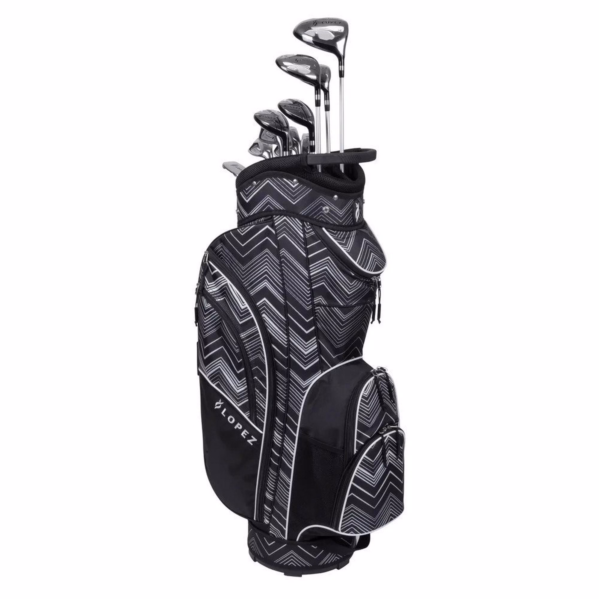 NANCY LOPEZWomen's Erinn 11-Piece Cart Bag Package Set with Graphite Shafts- Chevron