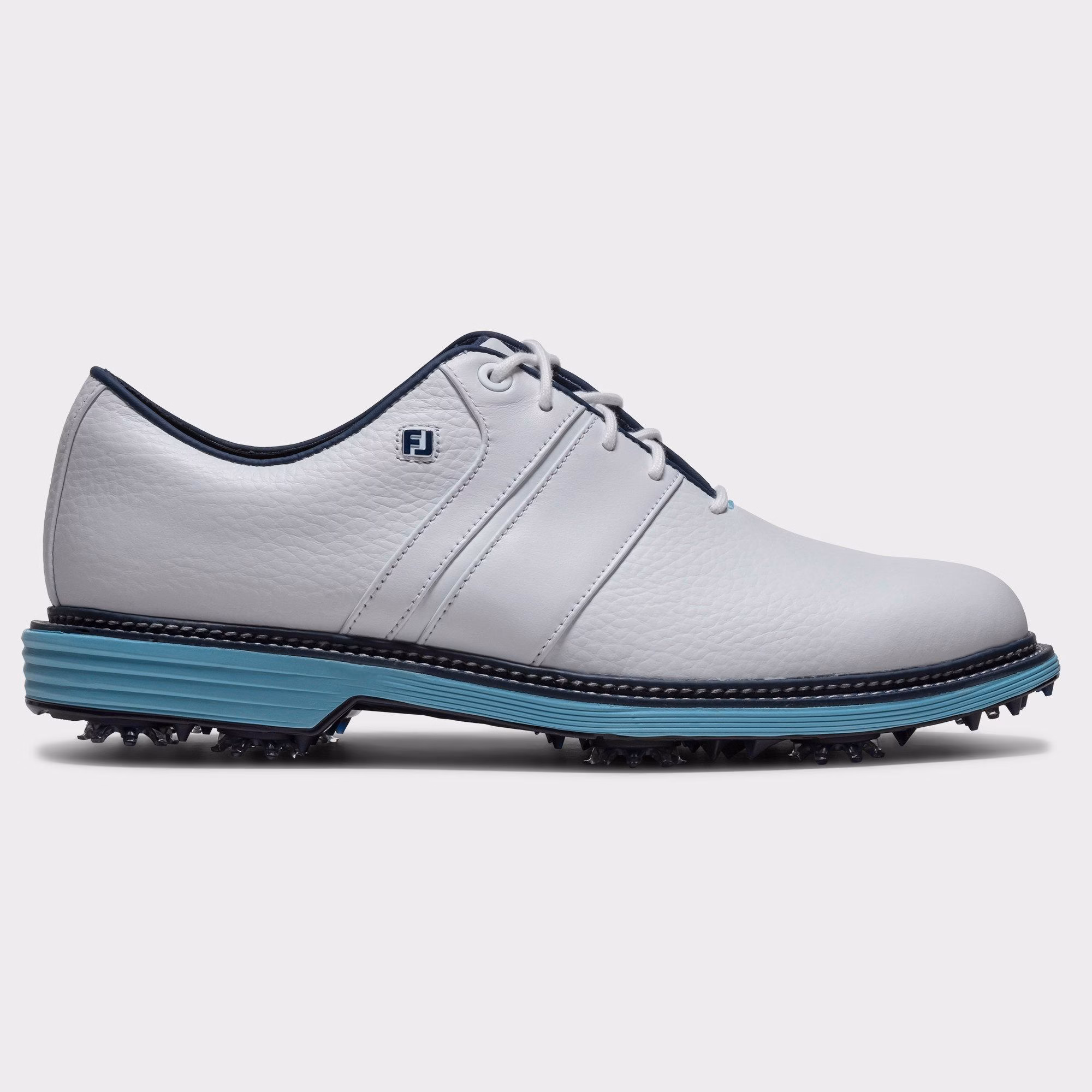 FOOTJOYMen's Premiere Series Packard Spiked Golf Shoe - White/Light Blue