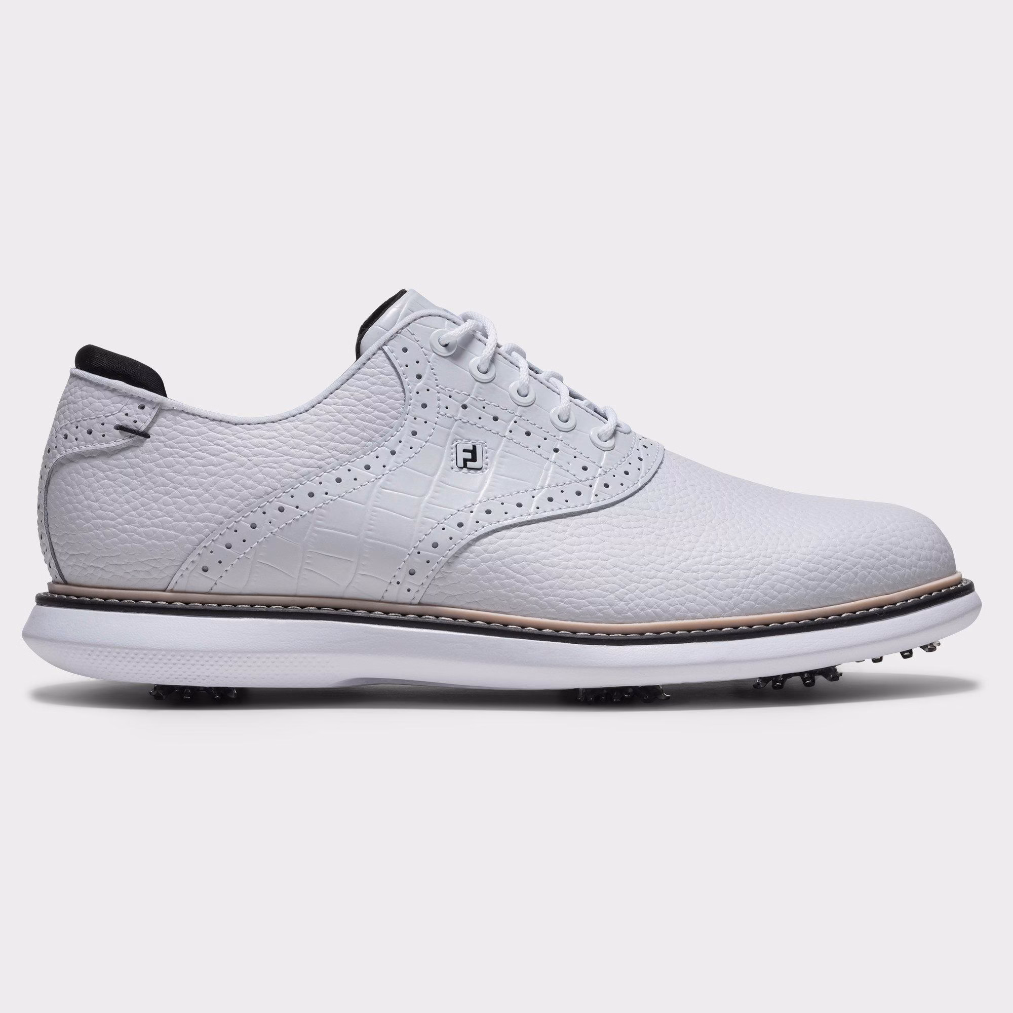 FOOTJOYMen's Traditions Saddle Spiked Golf Shoe - White